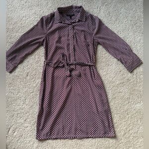 Banana Republic Black Geometric 3/4 Length Sleeve Dress